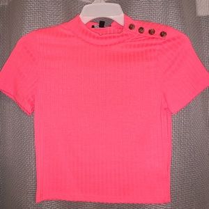 Neon pink Fashion Nova cropped Tee